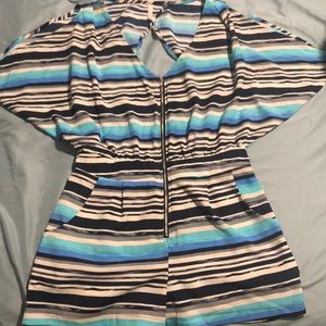 Open back blue Romper shorts